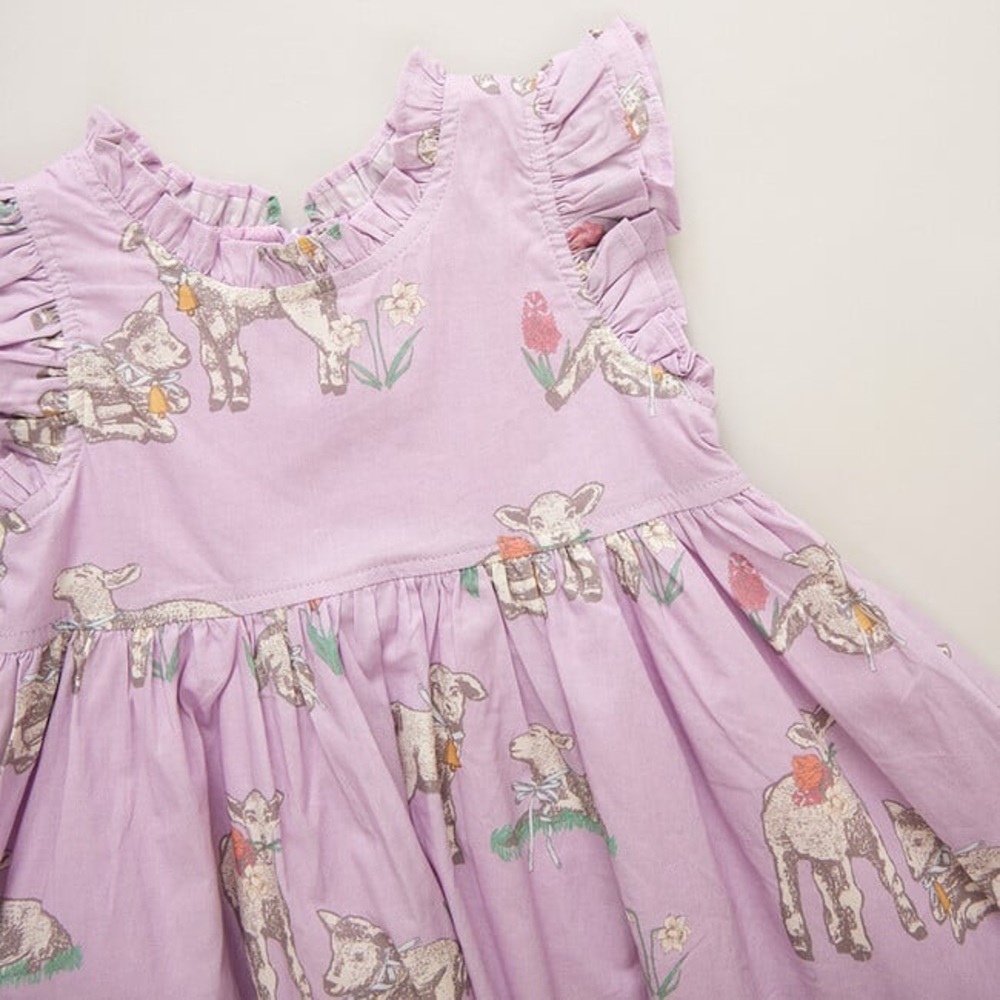 Pink Chicken | Lavender Lambs Leila Easter Dress | 4 | NWT
